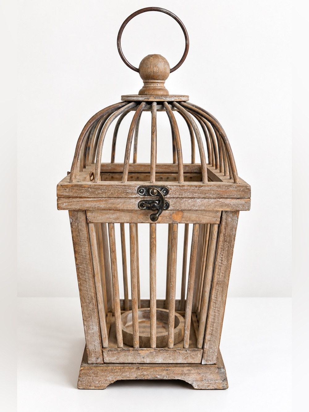 Rustic Wooden Birdcage Lantern Candle Holder Vintage Farmhouse Decor